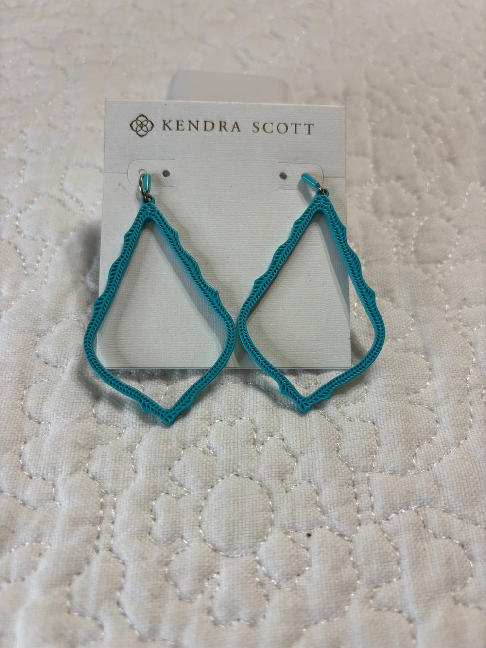 Kendra Scott Ornate Teal Drop Earrings